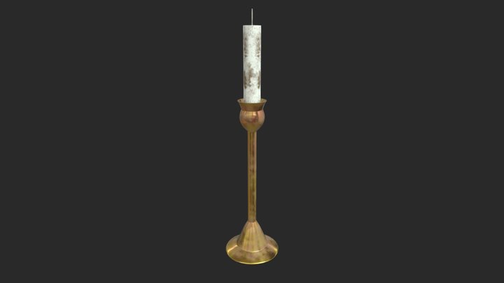 Golden Candle-stick 3D Model