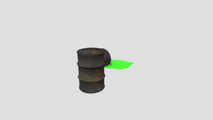 Toxic Barrels Spill 3D Model