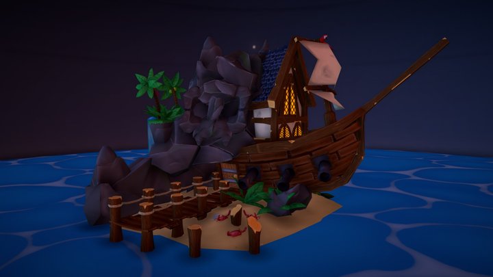 Seafarer's Paradise - Pirate Hideout 3D Model