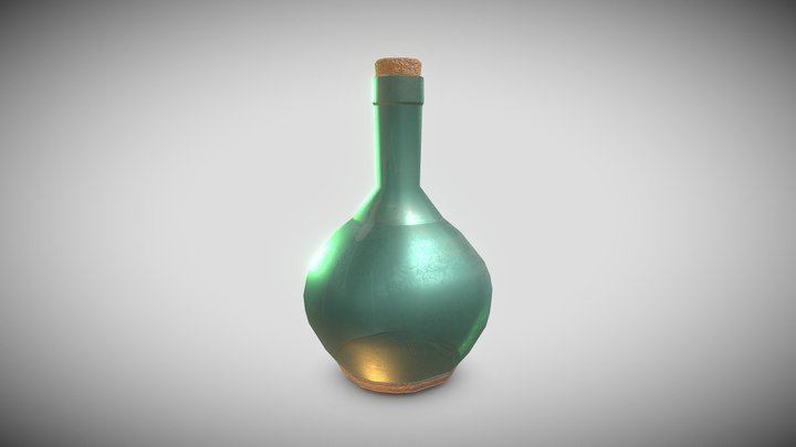 Medieval Wine Bottle (Low Poly) 3D Model