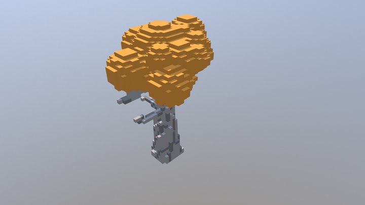 Voxel orange tree 3D Model
