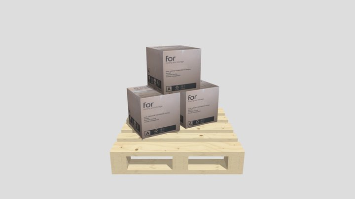 Pallet with boxes 3D Model