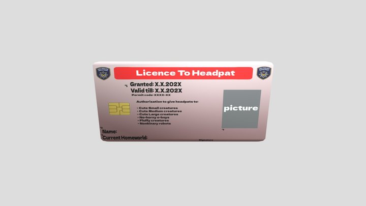 Headpat Permit for VRChat 3D Model