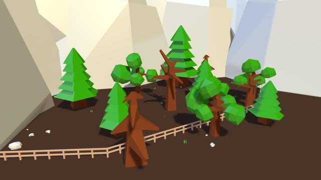 Low Poly Forest Assets – Gratis 3D-model STL