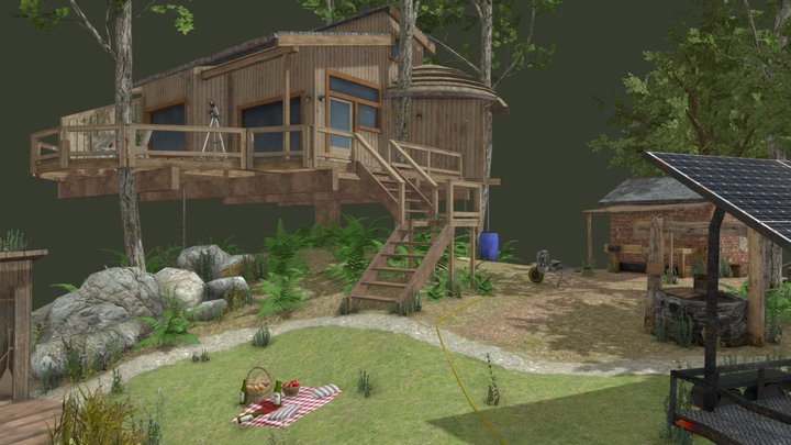 DAE Diorama - Eco House 3D Model