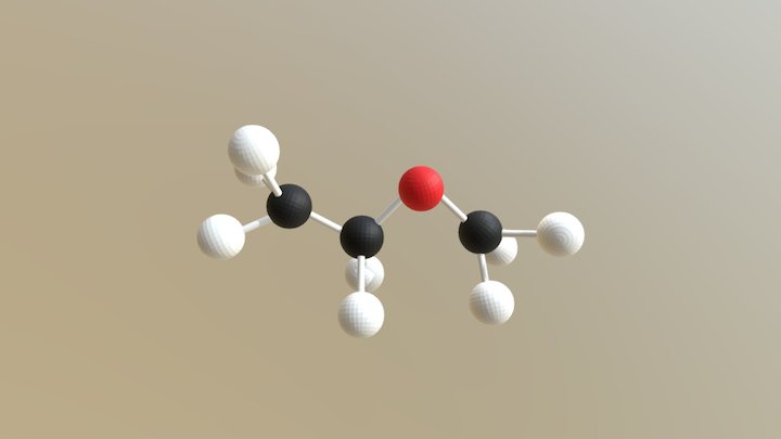 МЕТИЛЭТИЛОВЫЙ ЭФИР-СН3ОС2Н5 3D Model