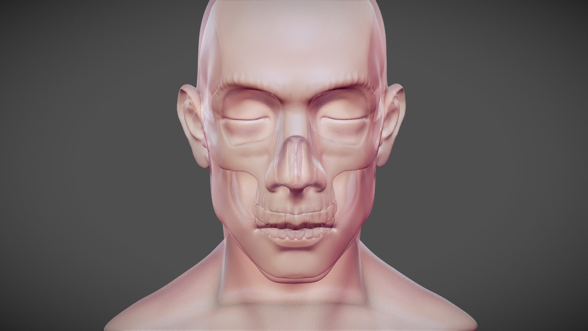 Closed eyes dude over skull 04 - 3D model by Nehon [8e7236e] - Sketchfab