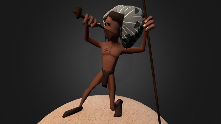 (WIP) Indien Low Poly Character (Textured) 3D Model