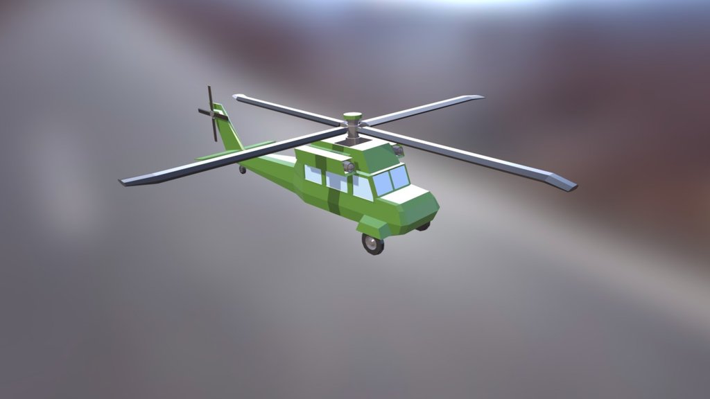 Low Poly Style Helicopter