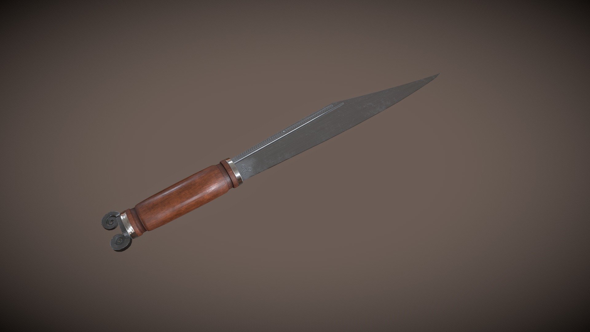 Dagger with a wooden handle