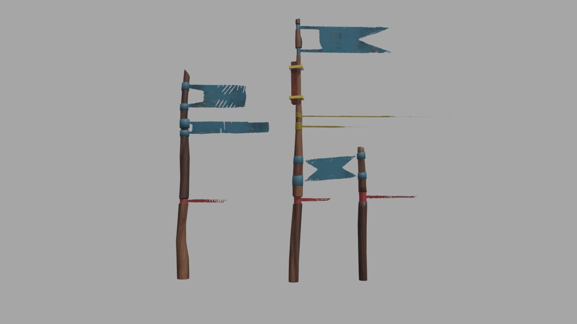 Several Worn Flags - Download Free 3D model by axemcb [8e7670f] - Sketchfab