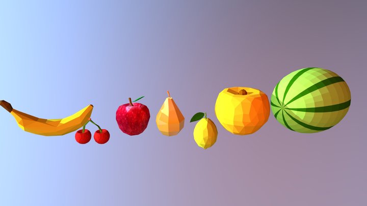 Fructs Low Poly 3D Model