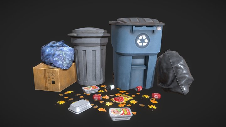 Garbage can 3D Model