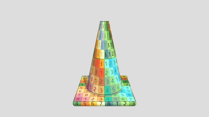Traffic Cone Wrapped 3D Model