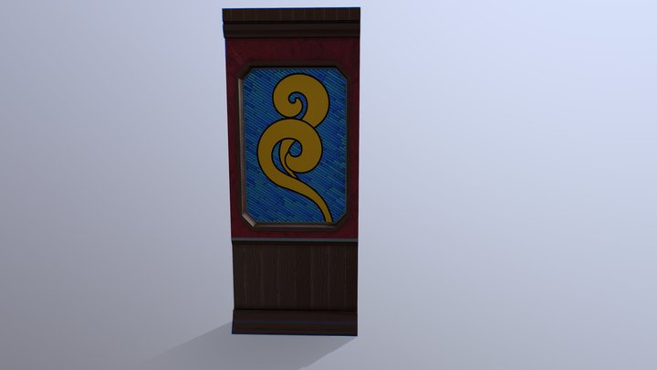 Wall and Stained Glass Window 3D Model