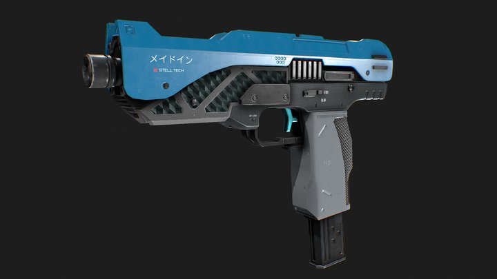 MIDNIGHT X | STELL TECH PISTOL 3D Model