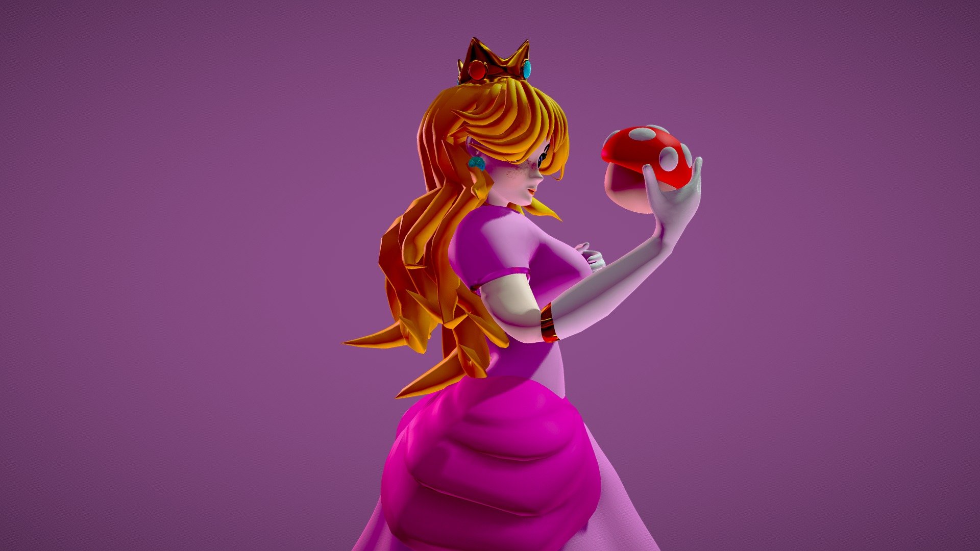 Imagen de cuerpo completo de Super Mario de Princess Peach en 3D · Creative  Fabrica