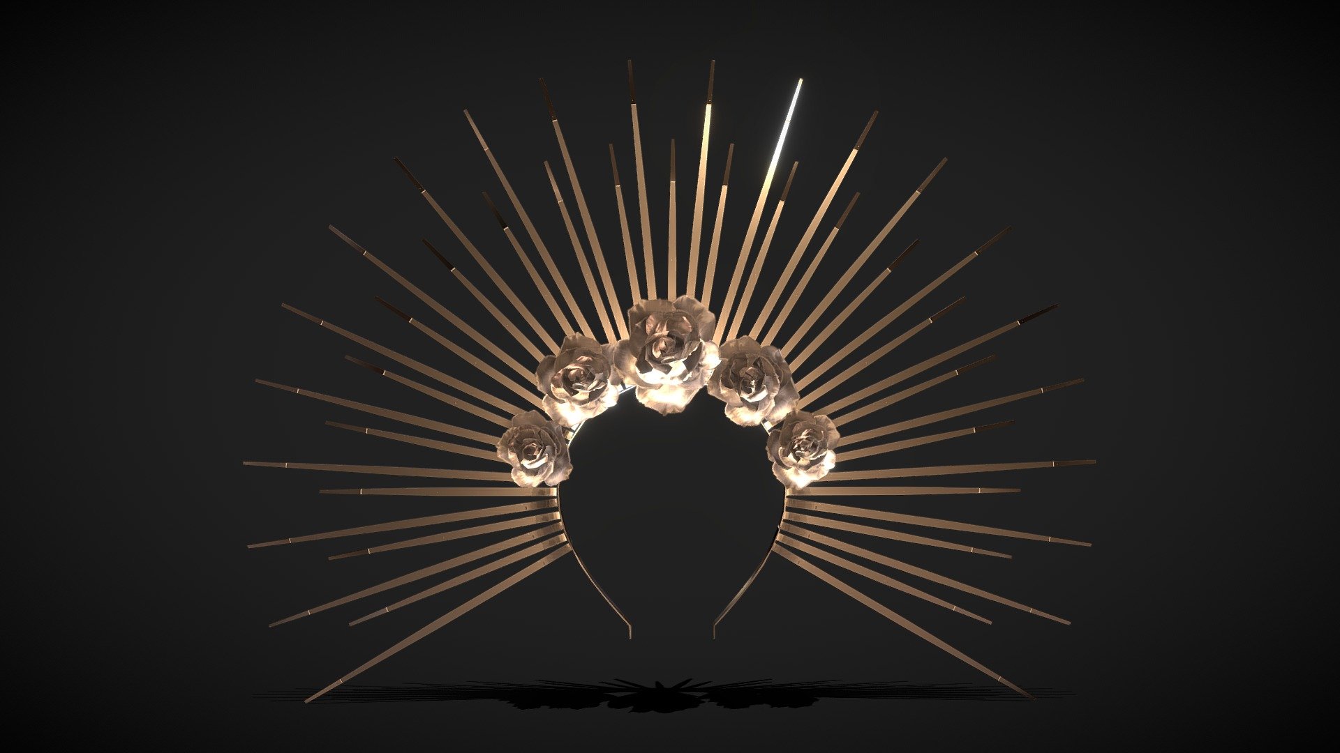 Halo crown from BHLDN Gold Sunburst Halo Crown Headband for Sale – Masquerade Store main image 2