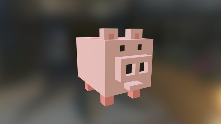PIG  Crossy Road Voxel 3D Model