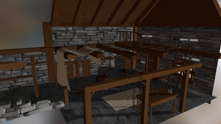 Horror cottage scene 3D Model