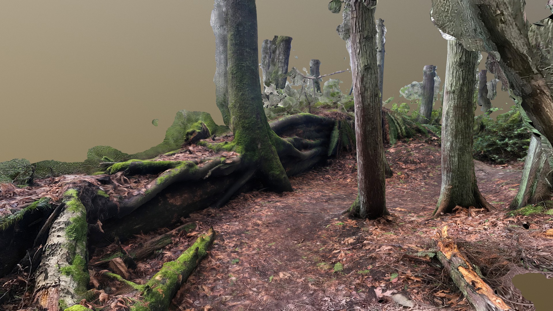 3D model Fallen Tree - This is a 3D model of the Fallen Tree. The 3D model is about a forest with trees.