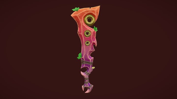 Stylize Coral Sword 3D Model