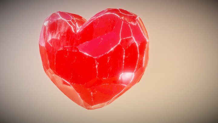Crystal Heart 3D Model