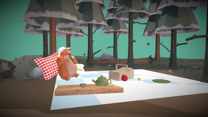 Сурок на пикничке 3D Model