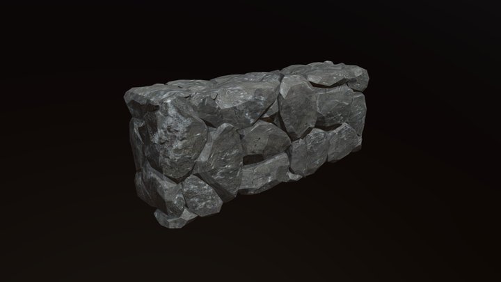 Rocky stone block 3D Model