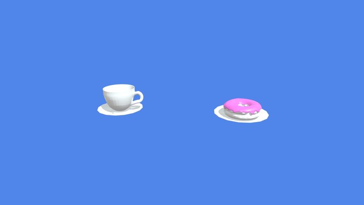 donut and coffee cup blender model glb 3D Model