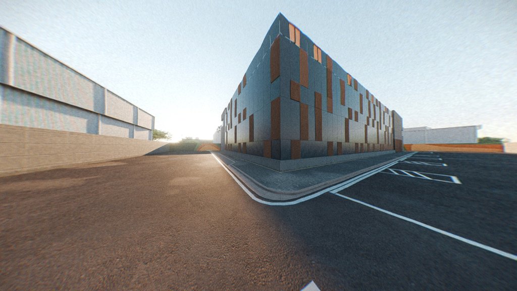 MODERN CORPORATE PARKING LOT - 3D SCENE