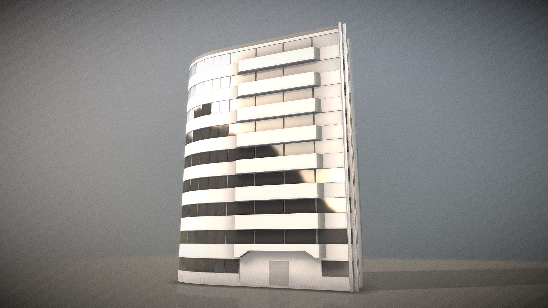 3D model City Building Design J-1 - This is a 3D model of the City Building Design J-1. The 3D model is about a cube with a design on it.