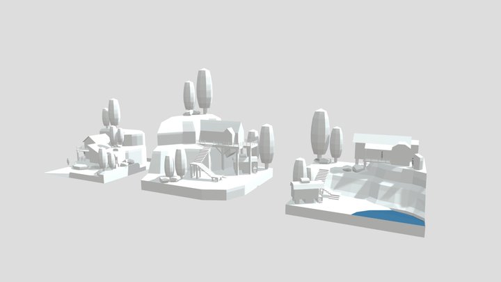 Forest Loner - Diorama and House blockout 3D Model