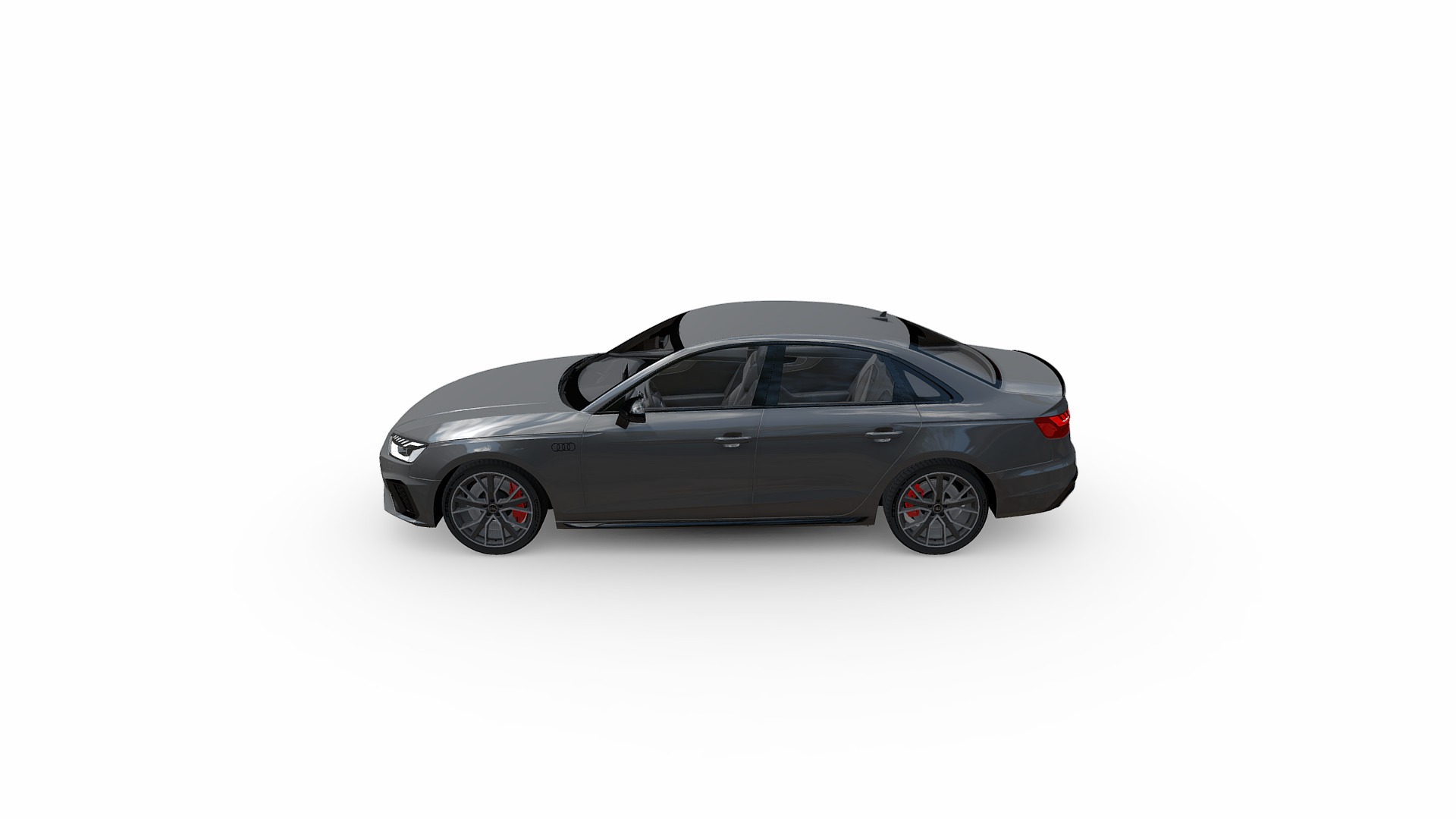 3D model Audi A4 Sline 2020 - This is a 3D model of the Audi A4 Sline 2020. The 3D model is about a silver car with a black top.