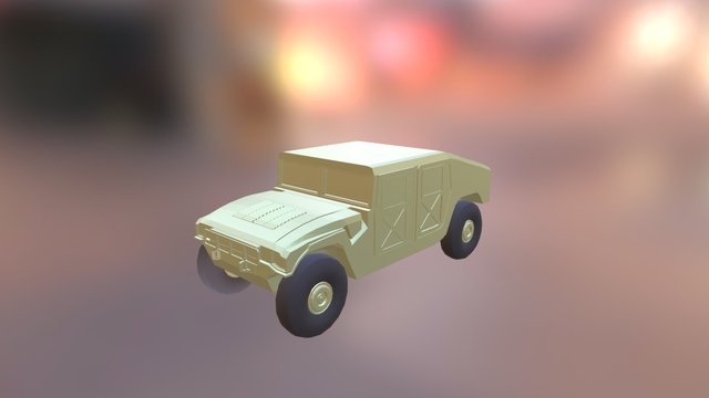 Low poly Humvee 3D Model