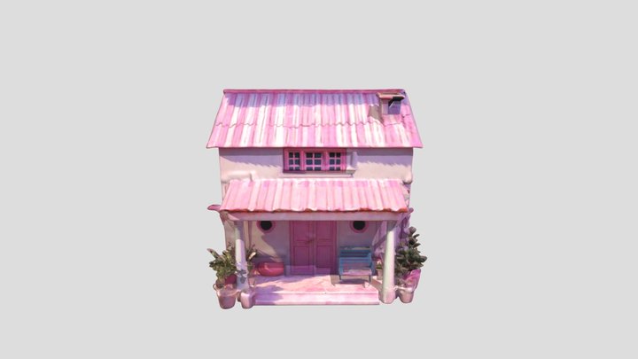 Pink Greek House 3D Model