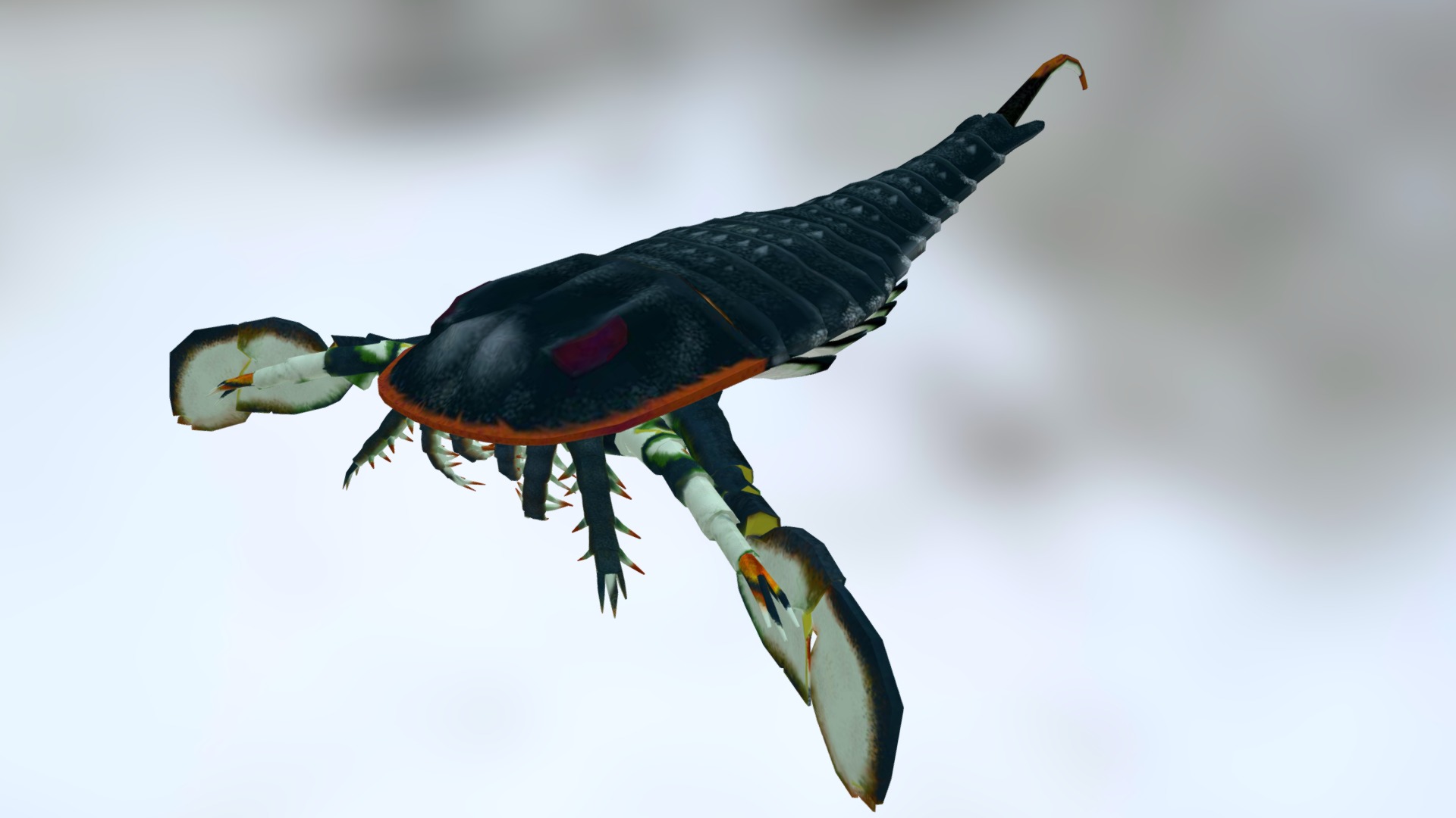 3D model Eurypterus - This is a 3D model of the Eurypterus. The 3D model is about a bird flying with a fish in its mouth.