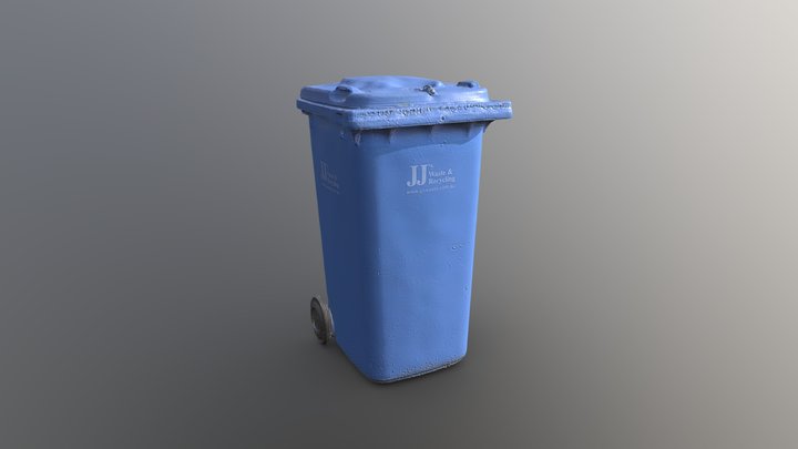 Blue Australian Garbage Bin Photoscan 3D Model