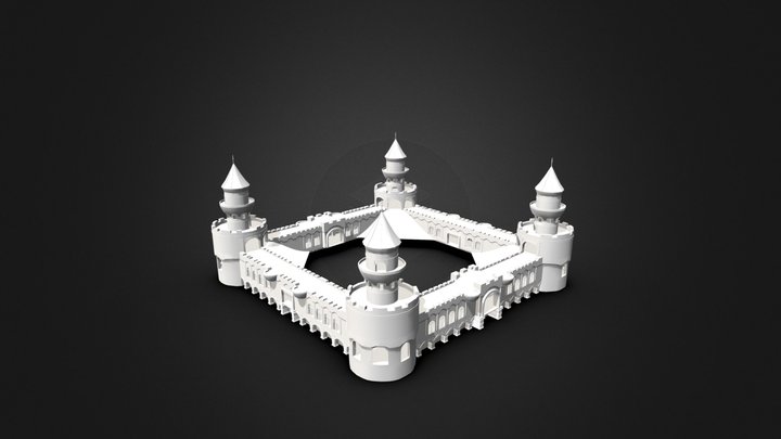 Game level - Spooky Castle (no texture) 3D Model