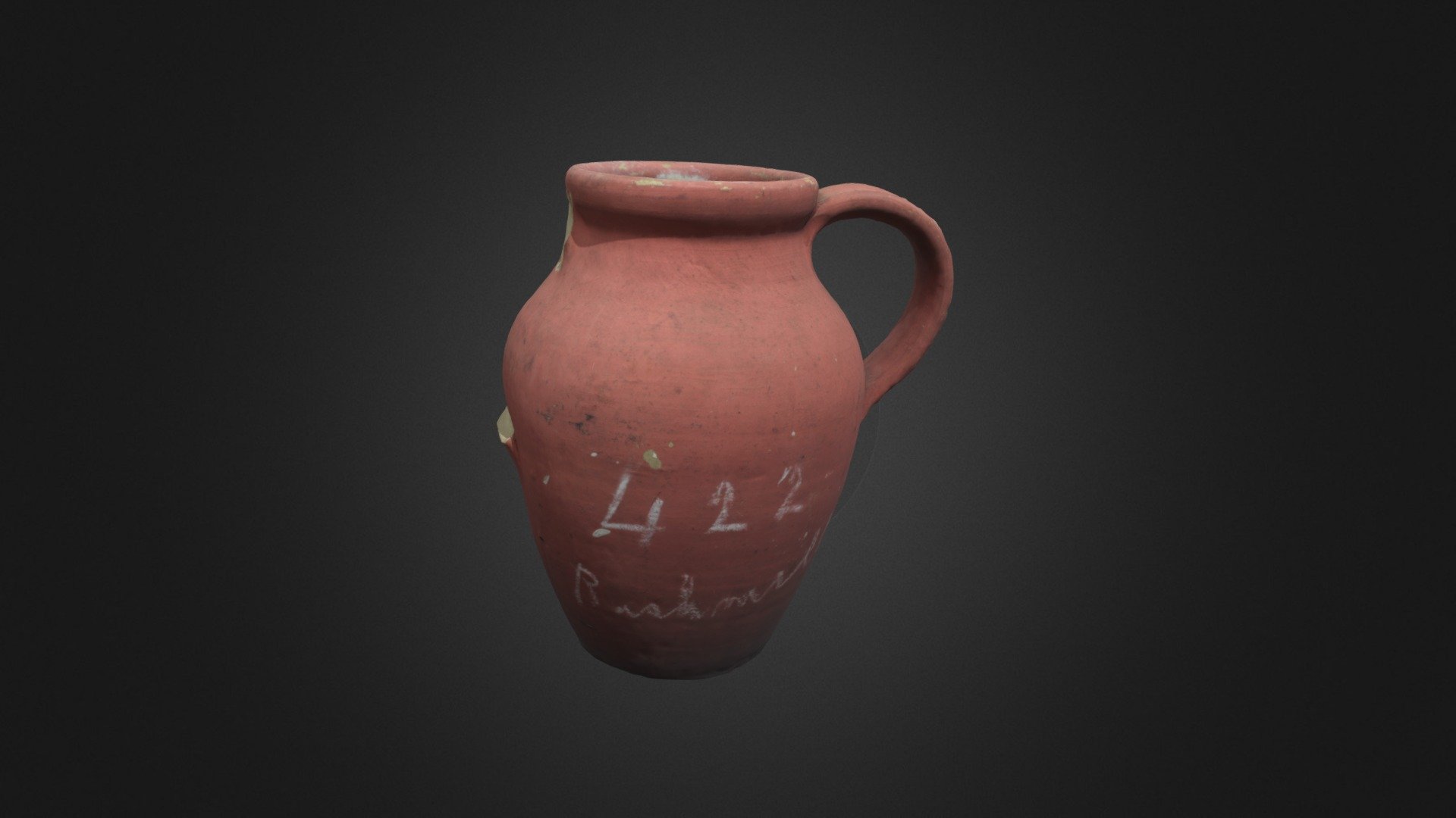 Two-handled pink whiskey jug