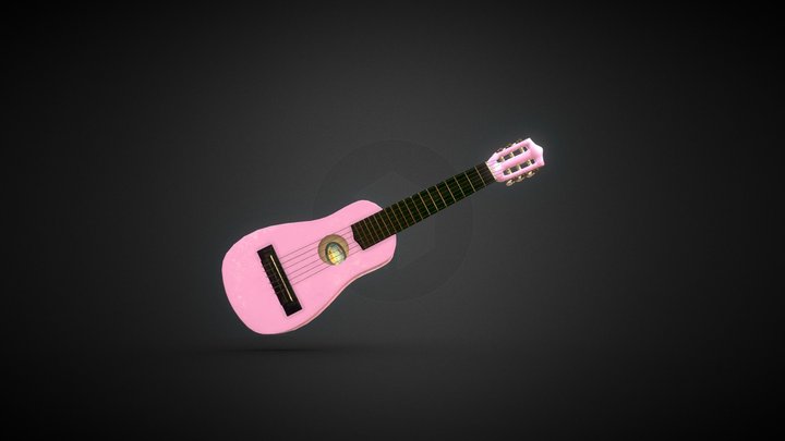 Game Ready Ukulele Mini Guitar 4k 3D Model