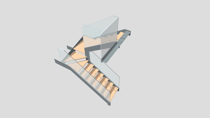 Escalera metálica llanta central 3D Model