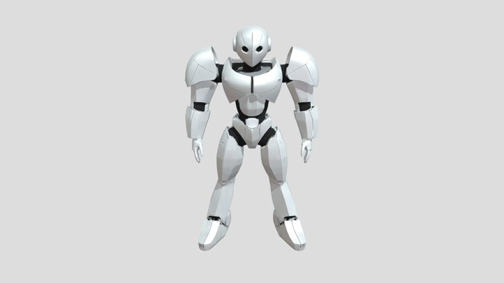 futuristic robot with armored suit 3D Model