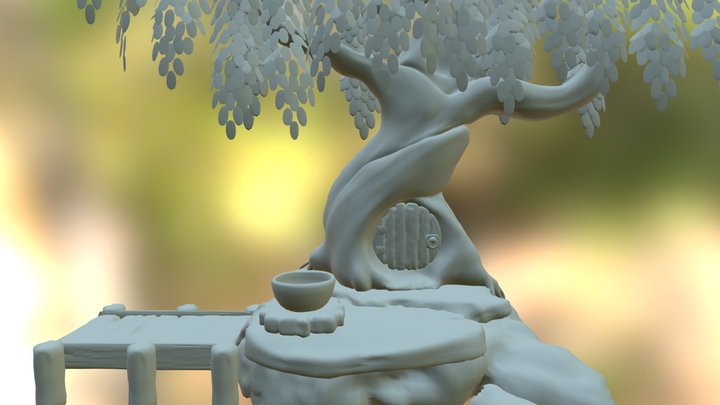 Organic Treehouse Environment 3D Model