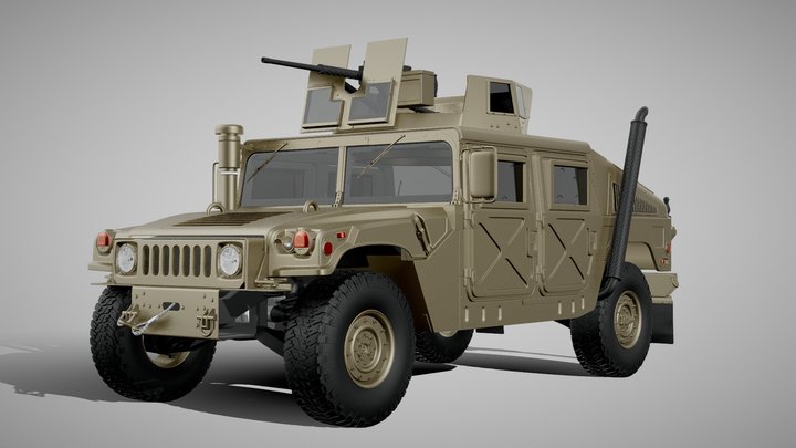 Hummer Military Vechicle 3D Model