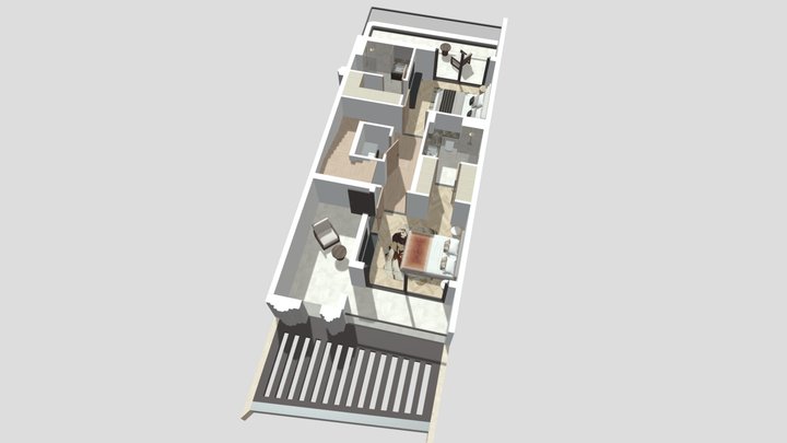 LR - Townhouse E - 1st Floor 3D Model