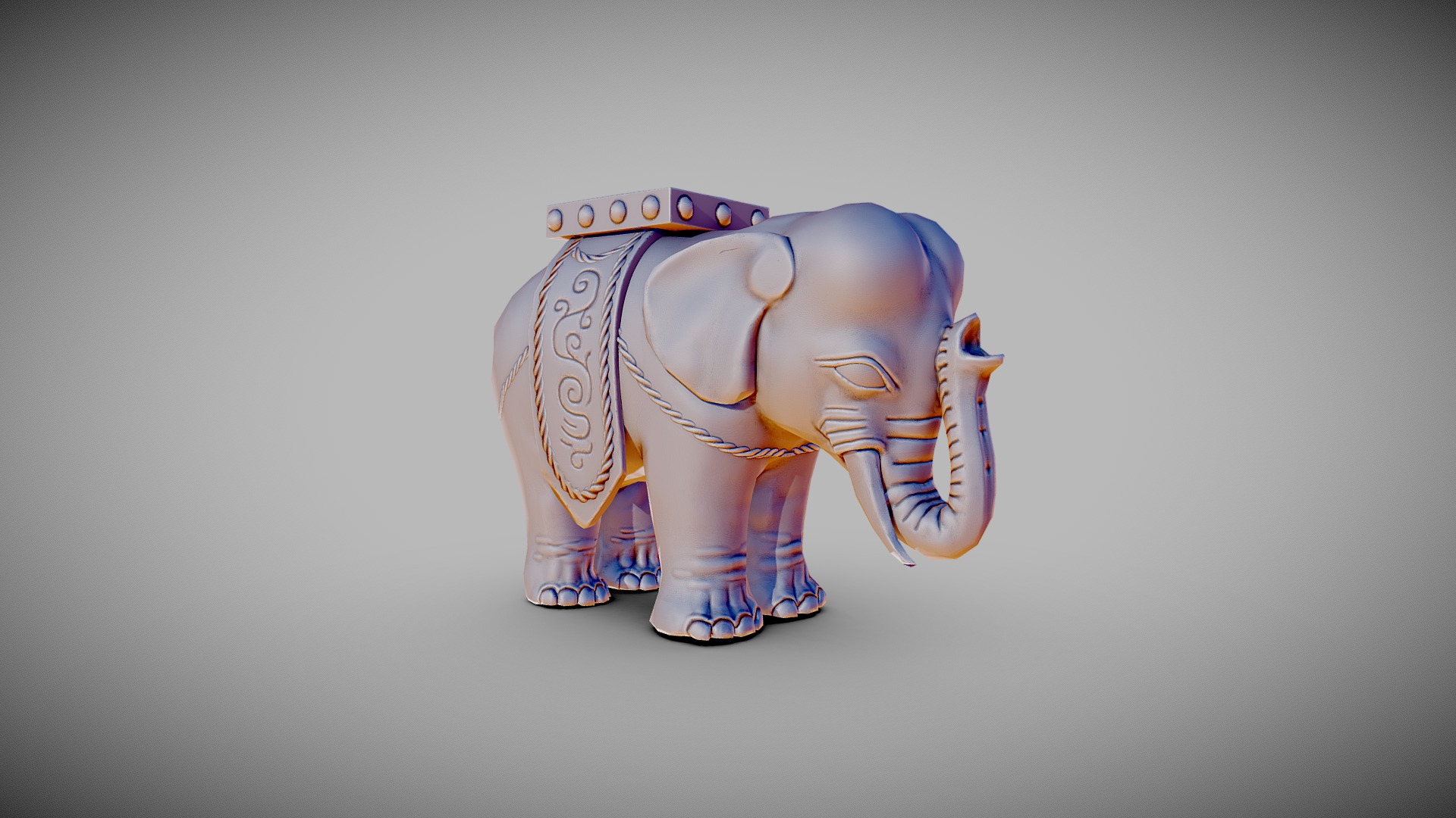 3D model props – India Elephant (Low Poly)