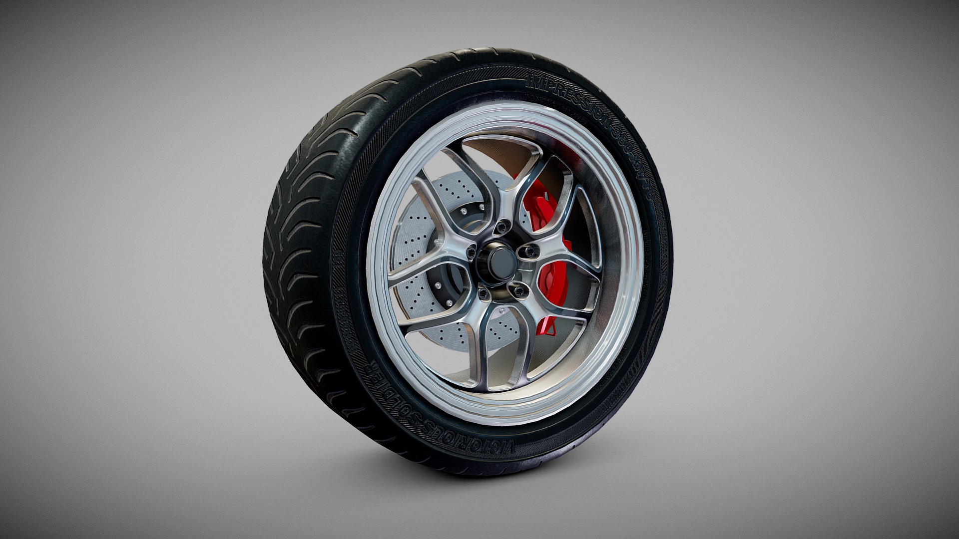 3D model American Muscle Tyre & Rim - This is a 3D model of the American Muscle Tyre & Rim. The 3D model is about a close up of a car tire.
