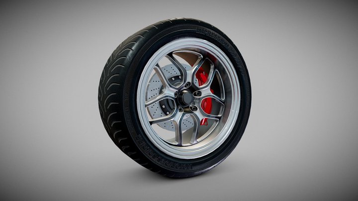 American Muscle Tire & Rim 3D Model