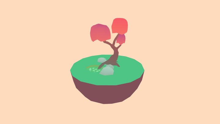 Pond by the tree 3D Model